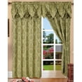thumbnail image 1 of Luxury Home Textile Green Damask Rod Pocket Light Filtering Kitchen Curtains, 54” x 84” (2 Panels), 1 of 1