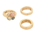 thumbnail image 1 of Time and Tru Women's Gold Tone Stretch Ring Set with Resin Accents Modern Style, 1 of 5