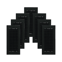 SET OF 7 Mosaic Air Supply Vent 4"x10" Duct Opening (Overall 5-1/2"x 11-3/4") Heavy Gauge Solid Cast Register || Powder Coated Black No holes