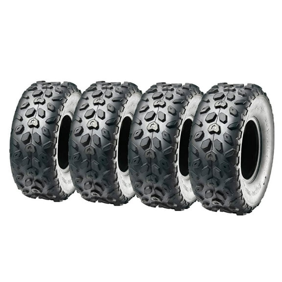 SET OF FOUR (4) ALL TERRAIN Reinforced Tubeless Tire 145/70-6 (145x70x6) P120 Diamond Tread ATV UTV Go Kart Buggy