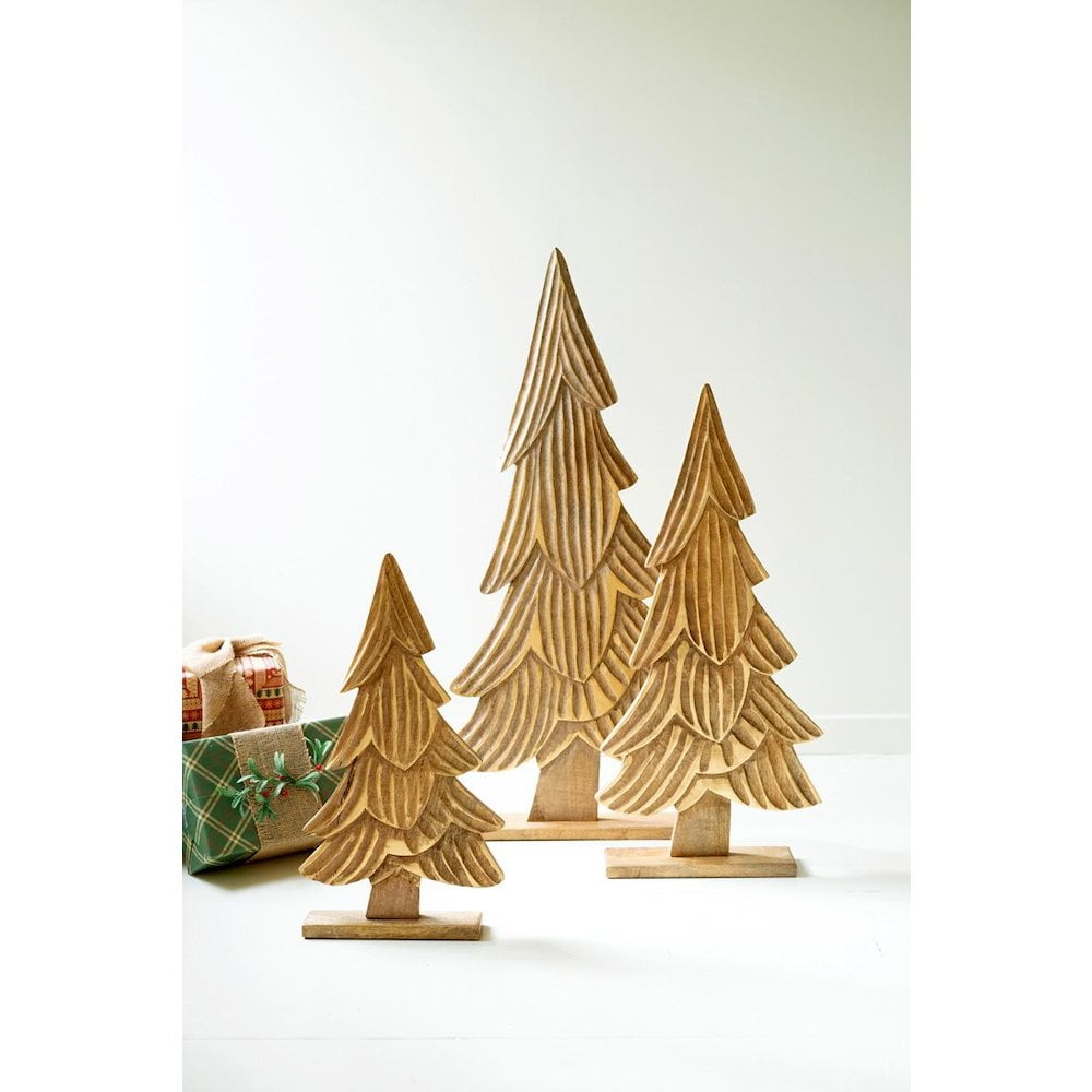 Kalalou Carved Wooden Christmas Trees - Thumbnail 2