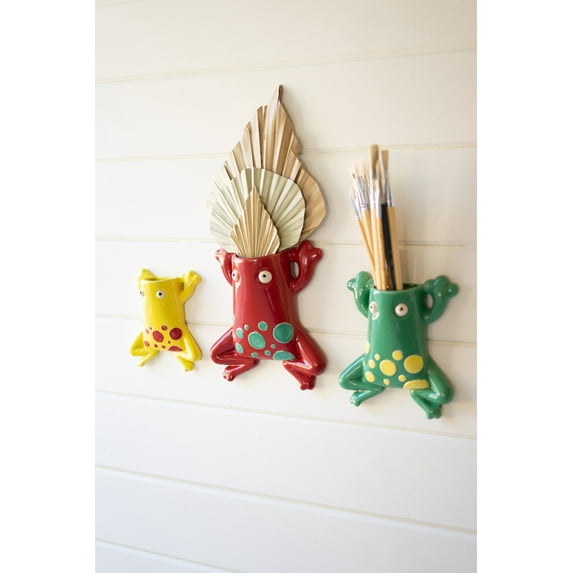 Kalalou Set of Three Ceramic Hanging Bird Planters