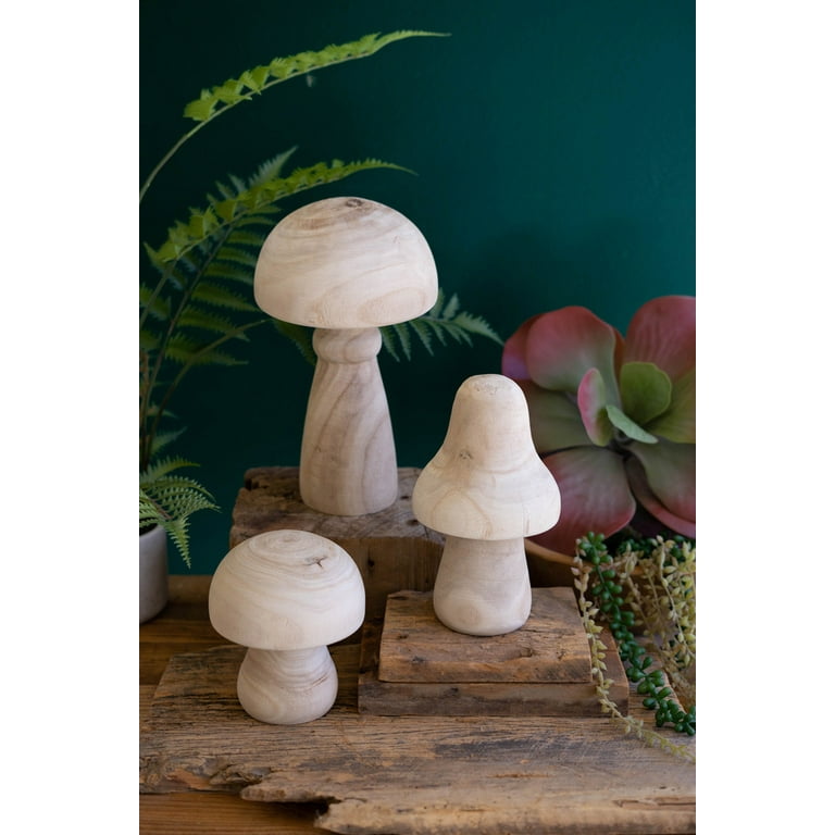 Natural Wood Mushrooms Large