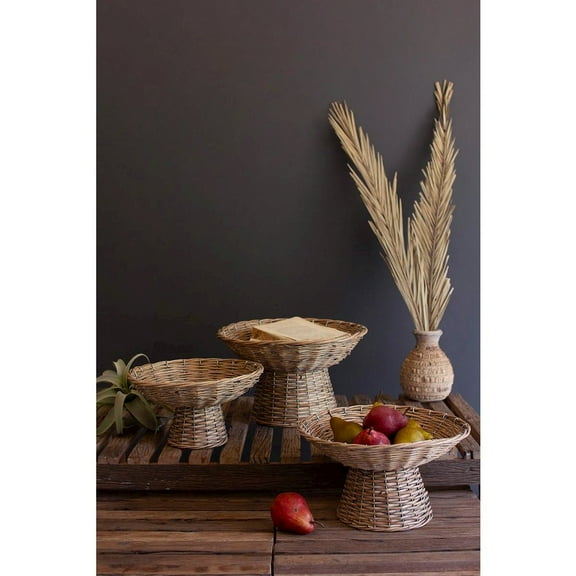 Kalalou Inc Set Of Three Wicker Compotes