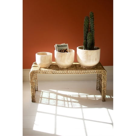 SET OF THREE WOODEN PLANTERS