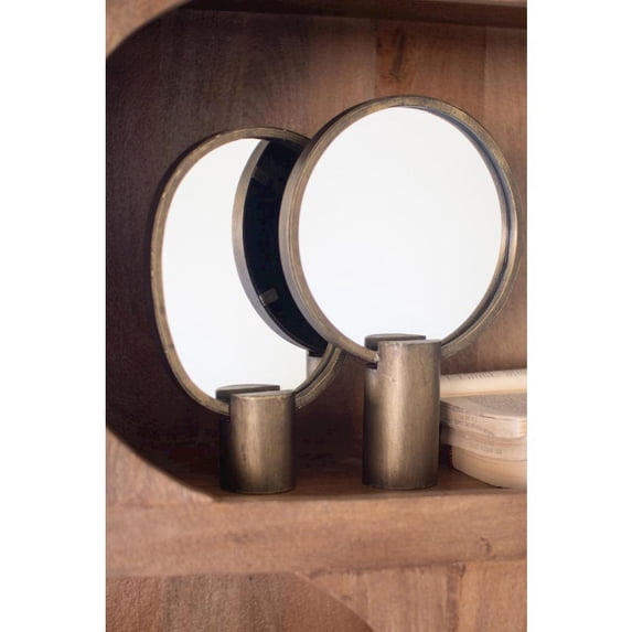 Kalalou Inc Set Of Two Antique Gold Tabletop Mirrors