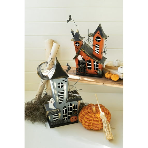 Kalalou Inc Set Of Two Halloween Houses With Led Lights