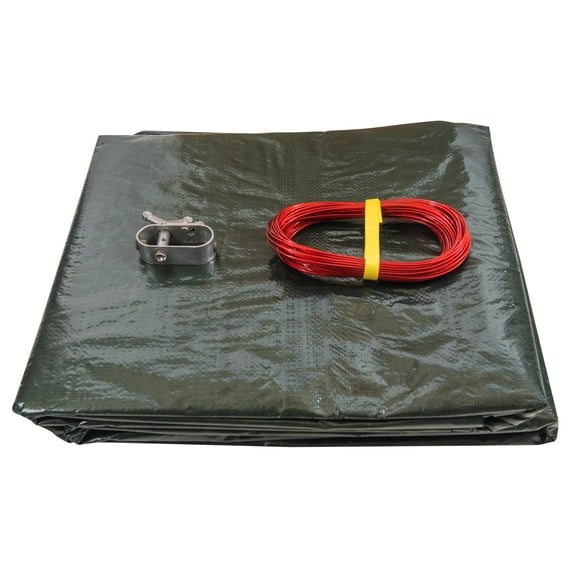 SET SunSolar Energy Technologies- Heavy Duty series Above Ground Solid Pool Cover for 18 Foot Round Swimming Pool - Winter Pool Cover with Sturdy Cable and Winch 12-Yr warranty