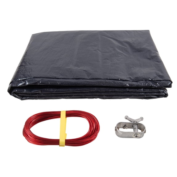 SET SunSolar Energy Technologies- Premium series Above Ground Solid Pool Cover for 33 Foot Round Swimming Pool - Winter Pool Cover with Sturdy Cable and Winch 8-Yr warranty
