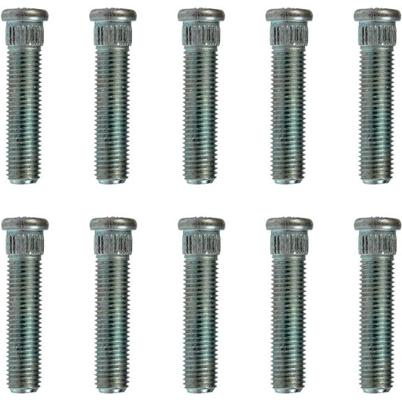 (SET OF TEN STUDS) 1/2" Longer Than Stock Wheel Stud Lug Bolt FITS 1982-2004 Chevy S10 S-10 Blazer GMC Jimmy Sonoma Trucks w/Wheel Spacers, Aftermarket Wheels, .5" Extended Extra Length FRONT & REAR @