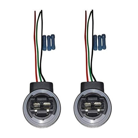 (SET OF TWO) Muzzys 3157/4157 Wire Harness Pigtail Socket for LED and Standard Bulbs Turn Signal, Brake Light, DRL, Daytime Running Lights, Backup, Reverse Lights