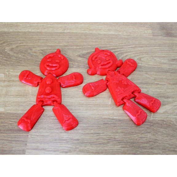 SET of 2 Fidget Ornaments GINGERBREAD PEOPLE | Two Flexible Fidget Ornaments