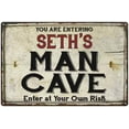 thumbnail image 1 of SETH'S Man Cave Sign Rustic Garage Decor Gift 8x12 Metal 108120035295, 1 of 1