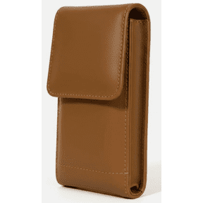 SETHISFACTION BROWN LEATHER PHONE HOLSTER WITH STRONG METAL & BELT CLIP MADE WITH PREMIUM LEATHER.