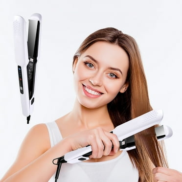 SETOOFF 1 Inch Curling Iron,Hair Straightener and Curler 2 in 1 for All Hair Types Natural Curls, Negative Hair Straightener Without Damaging Hair Curls,Fast Heating Crimper Wand Curler