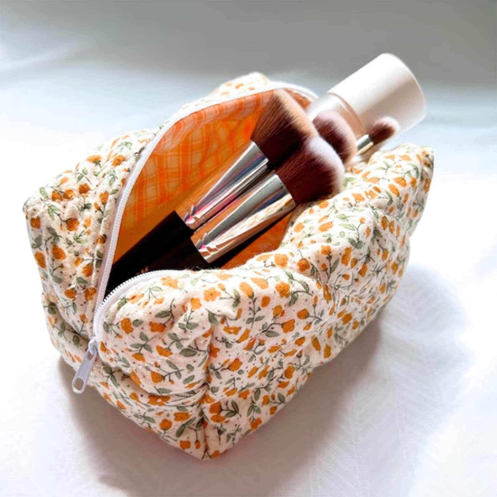 SETOOFF Cosmetic Bag Flowers Stylish Toiletry Bag Padded Cottoned Bag SETOOFF Cosmetic Bag Flowers Stylish Toiletry Bag Padded Cottoned Bag