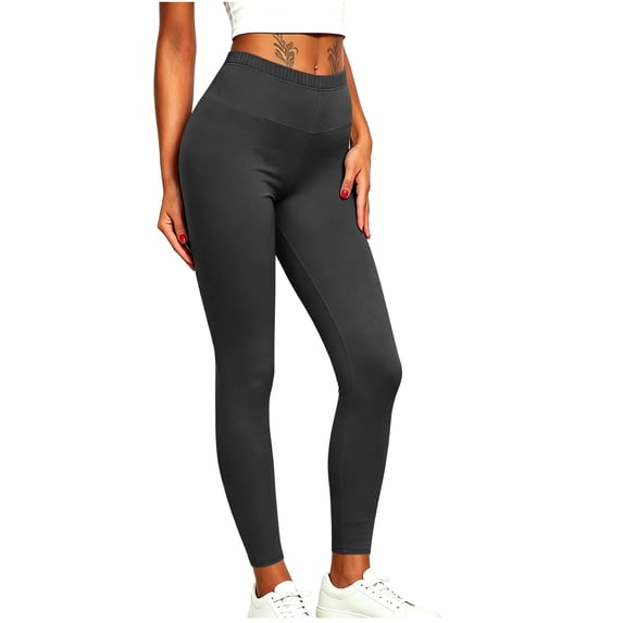 SETOOFF Women Elastic Ribbed High Waist Ankle Length Leggings Stretch Fitted Workout Tights Yoga Gym Lounge Daily Wear