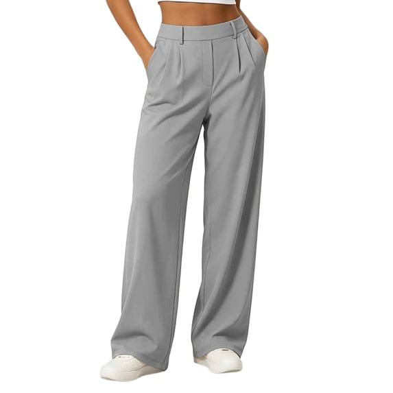 SETOOFF Women High Waist Pleated Wide Leg Dress Pants Loose Palazzo Trousers with Side Pockets Business Work Office Casual Travel Interview Daily Bottoms