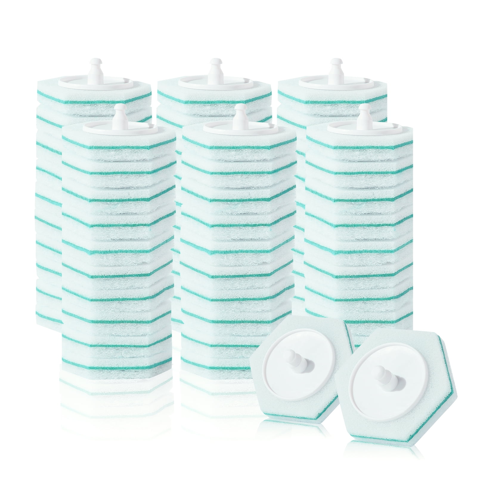 SETREX 60 Pcs Upgraded Material Fresh Color Disposable Toilet Bowl Brush Wand Starter kit