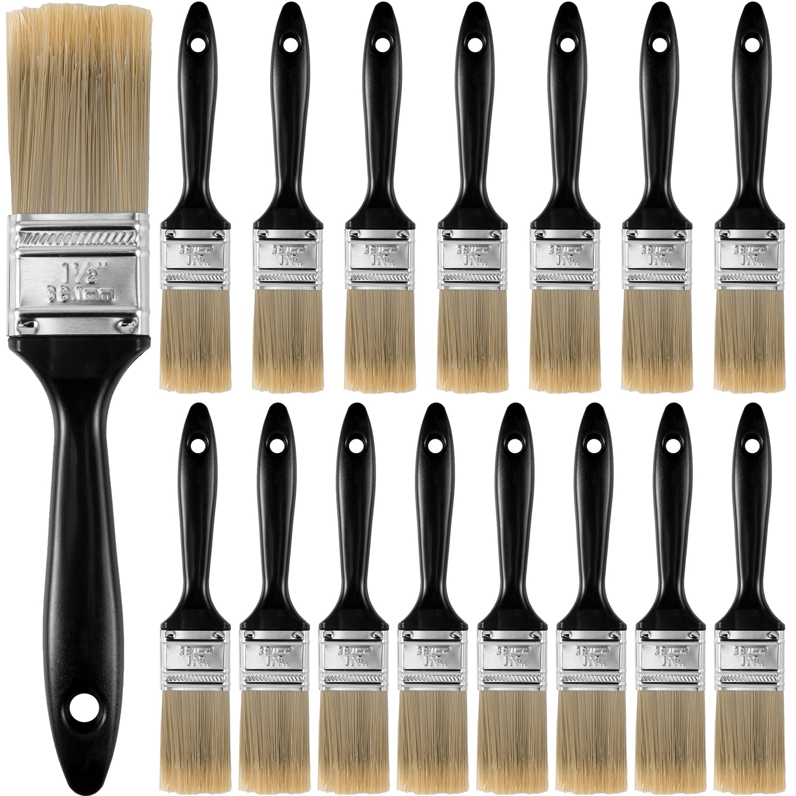 SEUNMUK 14 Pack 1.5 inch Paint Brush, Plastic Handle Trim Paint Brushes for DIY Paint