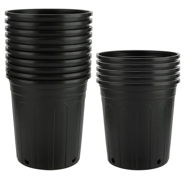 SEUNMUK 15 Pack 1 Gallon Plastic Nursery Pots,Trade Pots with Drainage