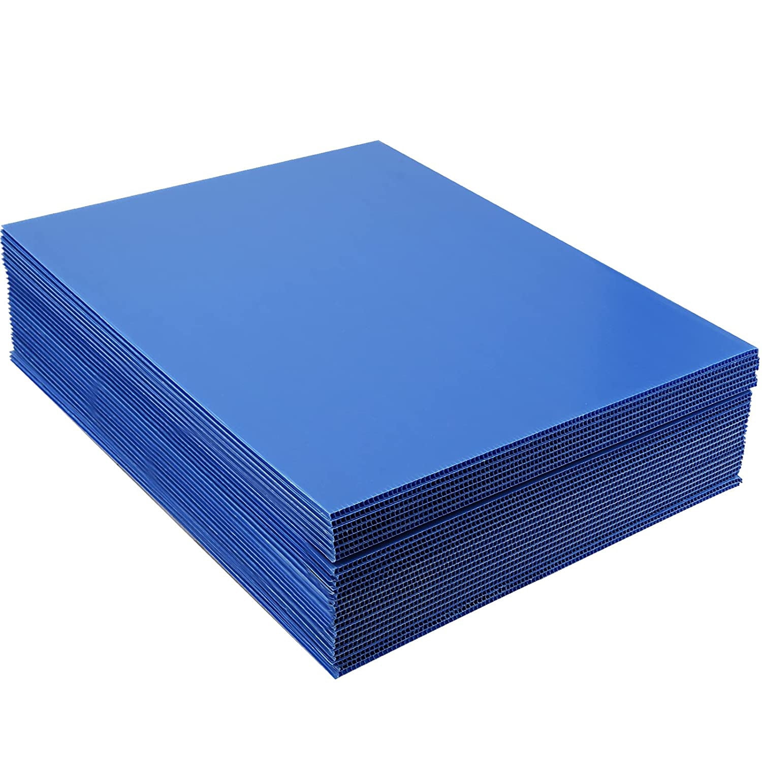 SEUNMUK 24 Pack 13 x 17 Inch Blue Waterproof Corrugated Blank Plastic