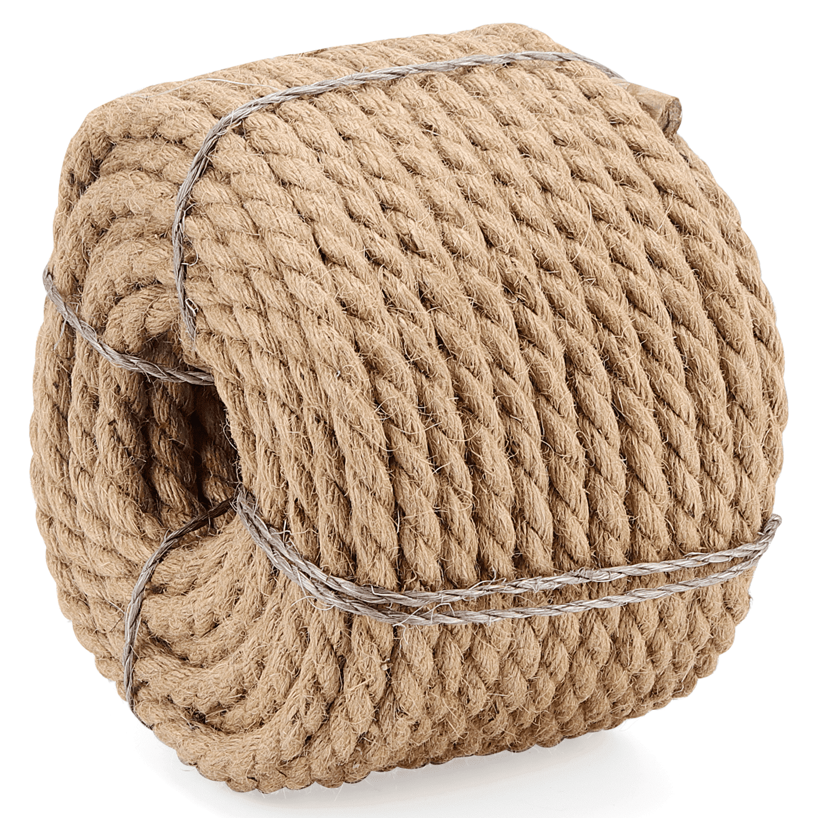 SEUNMUK 3/8in x 98ft Natural Jute Rope, 10mm x 30m Twisted Hemp Rope, ThickJute Rope Manila Rope for Craft DIY