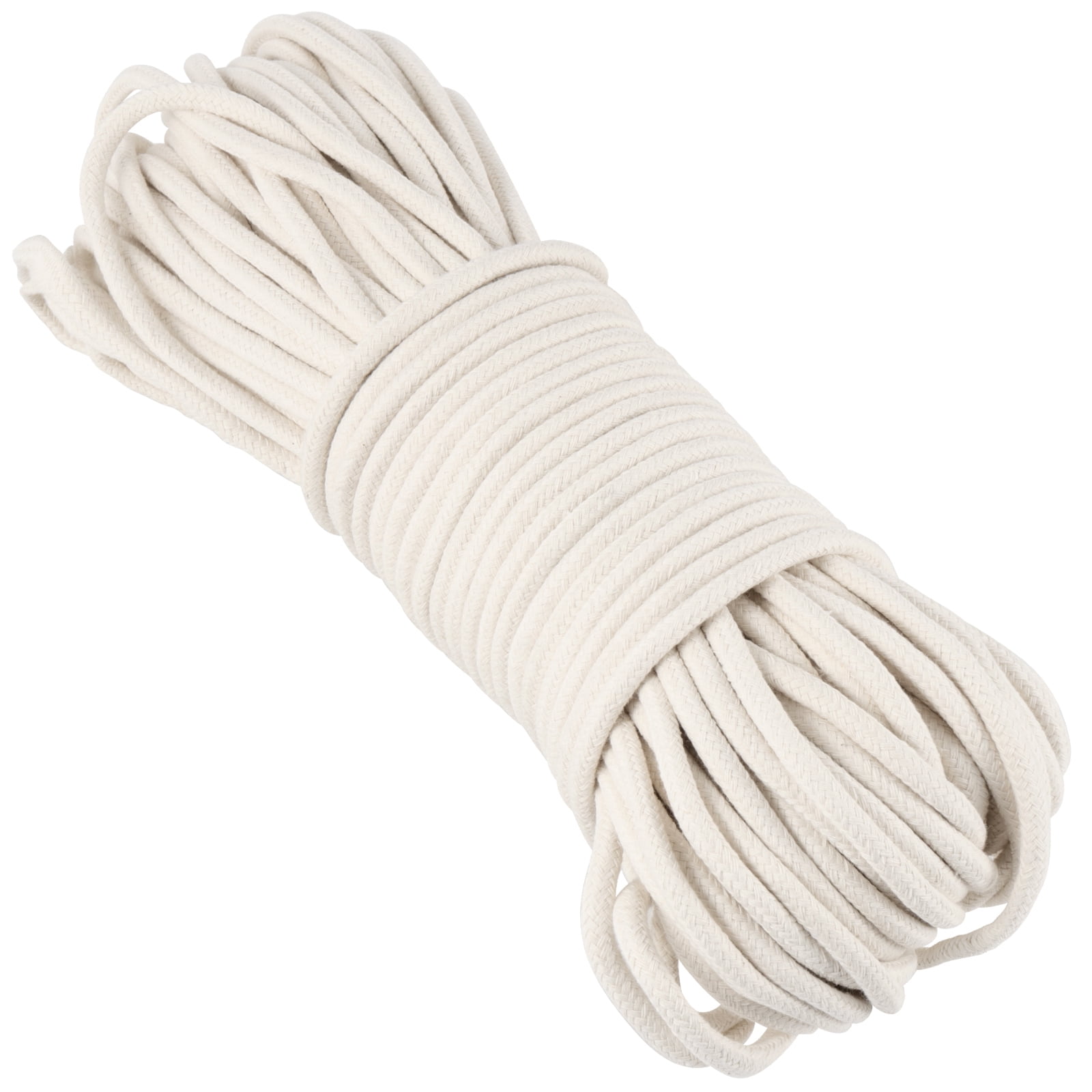 SEUNMUK Natural Cotton Rope, 1/4 inch, 328 Ft, Braided, Off-White, All ...