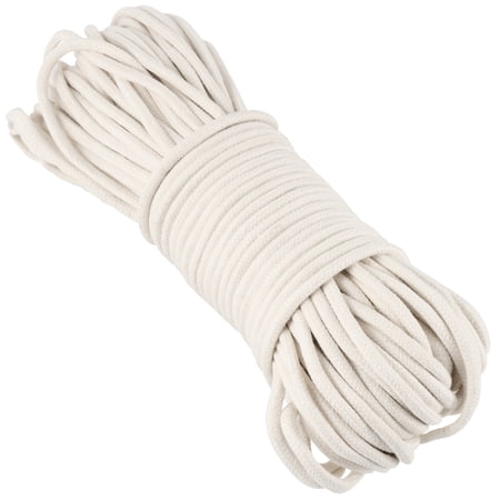 SEUNMUK 328 Ft Natural Cotton Rope, 1/4 inch Braided Cotton Rope, All Purpose White Craft Clothesline, Off-White