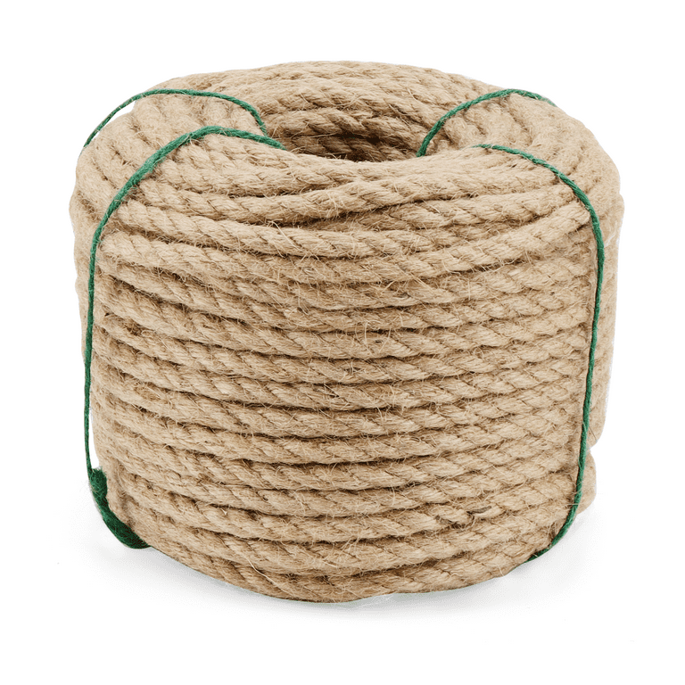 SEUNMUK 5/16 in x 164 ft Natural Jute Rope, 8 mm x 50 m Twisted