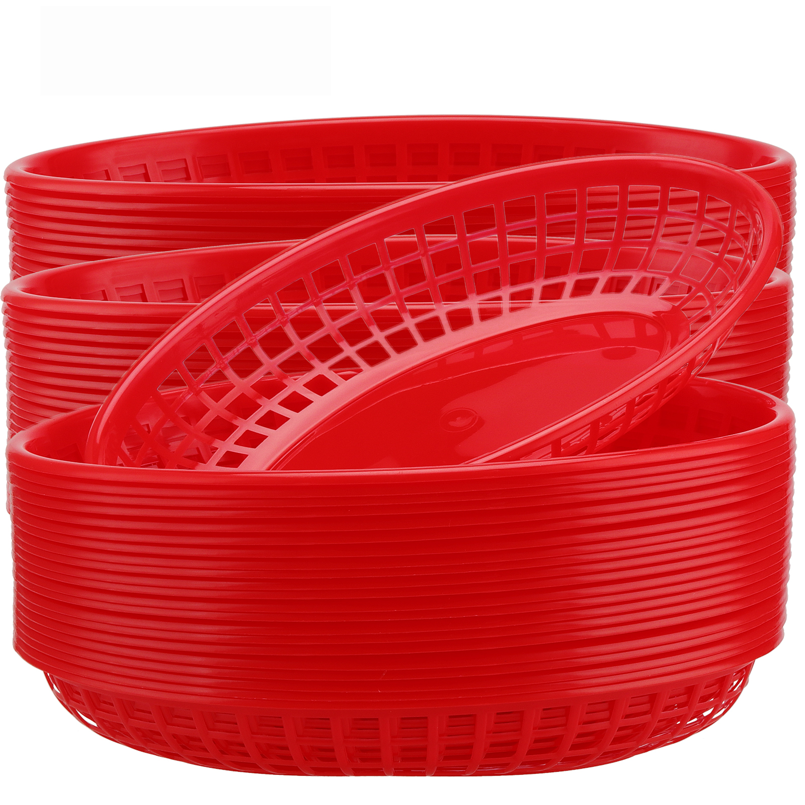 SEUNMUK 60 Pack Red Plastic Fast Food Serving Baskets 9x5 5x1 6 Inch SEUNMUK 60 Pack Red Plastic Fast Food Serving Baskets 9x5 5x1 6 Inch