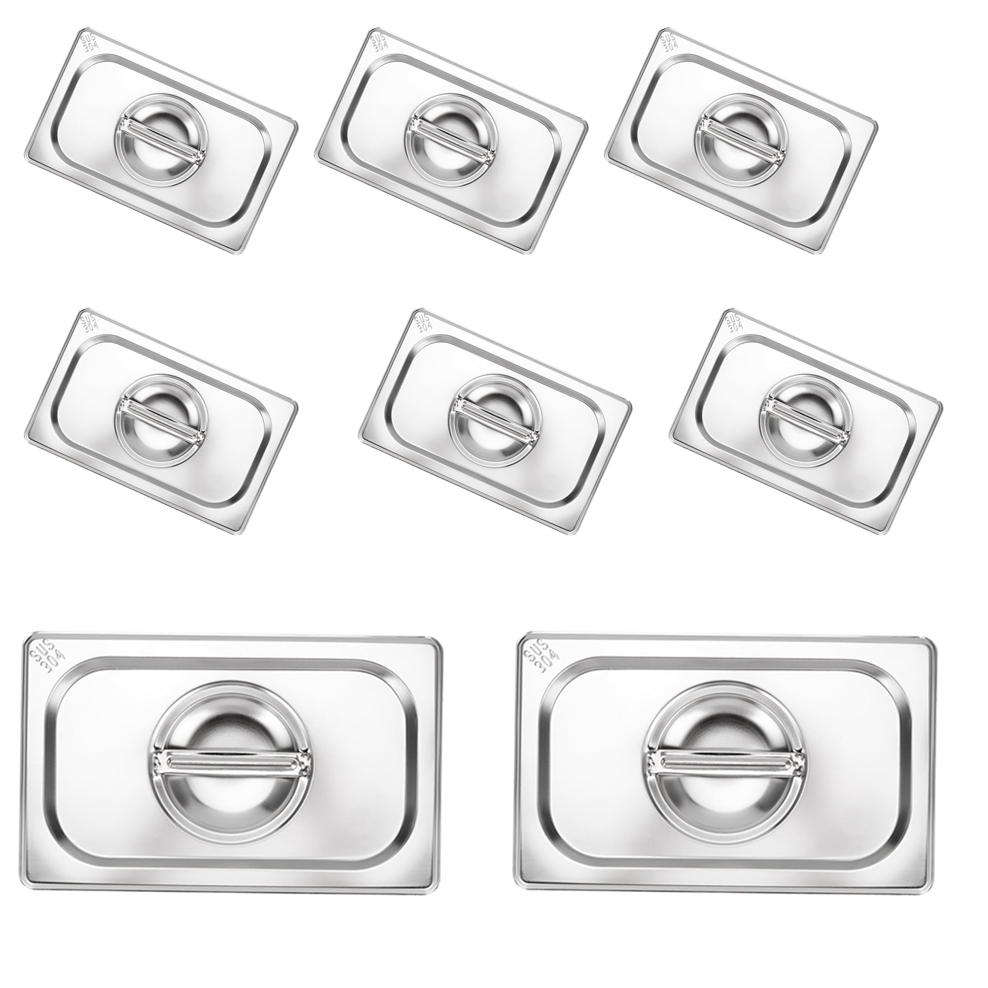 SEUNMUK 8 Pack 1/4 Size Stainless Steel Steam Table Pan Cover, Hote Pan Cover, Buffet Steam Table Lids for Buffet Pan