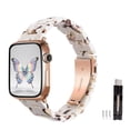 thumbnail image 1 of SEURE Resin Band Compatible with Apple Watch Band 38mm/40mm/41mm/42mm,Fashion Lightweight Replacement Strap for iWatch Series S11/10/9/8/7/6/5/4/3/2/1SE Women Men White Nougat, 1 of 7