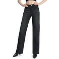 thumbnail image 1 of SEVEGO Women's 32"/34"/36" Tall Straight Leg Jeans Mid Waisted Stretchy Loose Denim Pants Casual Baggy Jean Trousers, 1 of 9