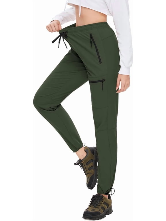 Womens Hiking Pants Tall Inseam 30"/32"/34"/36" Athletic Cargo Pants Lightweight 4 Zipper Pockets Water