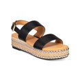 thumbnail image 1 of SEVEN DIALS Womens Black Cushioned Adjustable Strap Studded Berenice Round Toe Platform Buckle Espadrille Shoes 5.5 M, 1 of 4