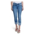 thumbnail image 1 of SEVEN7 Womens Blue Frayed Pocketed Cropped Cuffed Jeans Juniors 0, 1 of 4