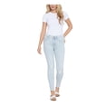thumbnail image 1 of SEVEN7 Womens Blue Stretch Zippered Distressed Pocketed Ripped Skinny High Waist Jeans 16, 1 of 3