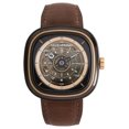 thumbnail image 1 of SEVENFRIDAY T-Series Automatic Gunmetal PVD Brown Skeleton Dial Brown Leather Strap Mens Watch T2/03, 1 of 6