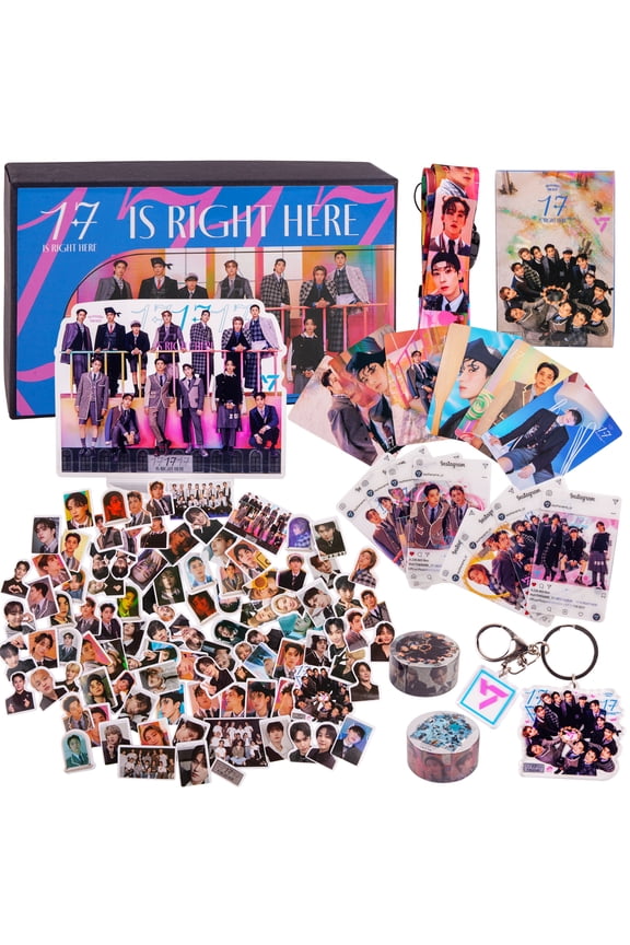 SEVENTEEN "17 is Right HERE" Merchandise Gift Set | Photocards, IG Clear Cards, Lanyard, Stickers, Keychain, Designed for CARATs