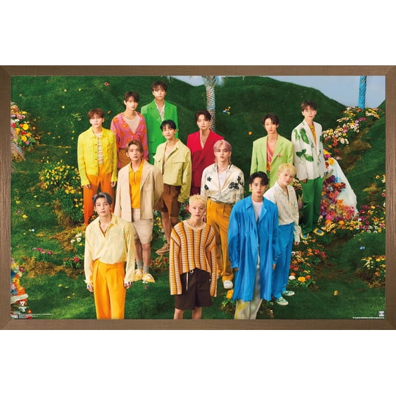 SEVENTEEN 4th Album Repackage 'SECTOR 17' / NEW BEGINNING Ver. Wall Poster, 14.725" x 22.375" Framed