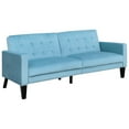 thumbnail image 1 of SEVENTH Blue Couch, Futon Convertible Sofa Bed, Modern Fabric Sofa Bed, Futon Couches and Sofas Sleeper with Armrest, Six Legs, Folding Recliner Couch for Small Space, Blue, Q1144, 1 of 13