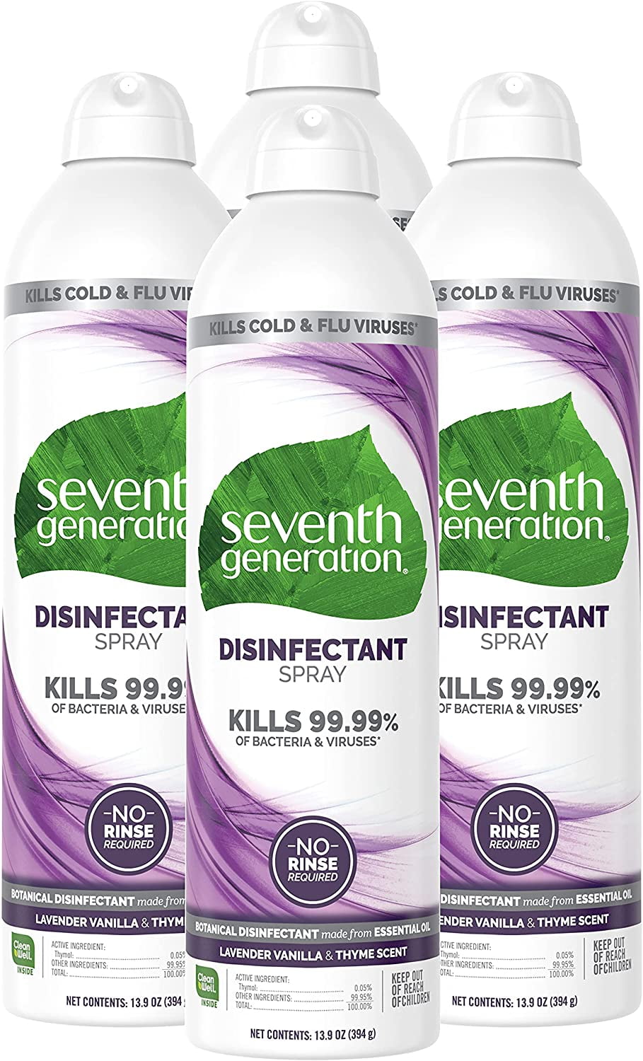 Does Seventh Generation Disinfectant Spray Kill Norovirus Seventh Generation Disinfectant Spray, Lavender Vanilla & Thyme, 13.9