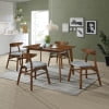Walnut and Gray 5-Piece Mid-Century Modern Dining Set