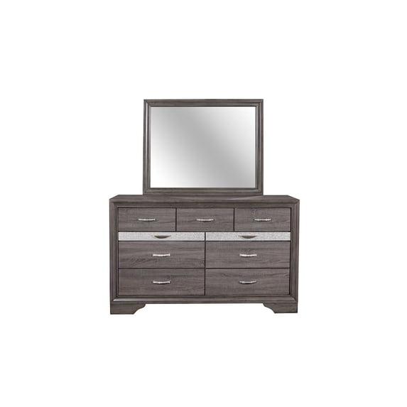 Global Furniture USA Traditional Glam Seville Grey Dresser, Malamine Grey