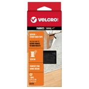 VELCRO Brand Sew On + Sticky Back - Home Décor - Combination of Sew On Loop and Adhesive Backed Hook Tapes, 6' x 1", Black