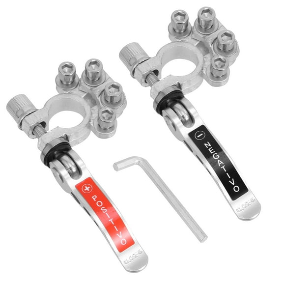 SEWACC 1 Set Resistant Battery Terminal Connectors Silver 4.3x1.9in Automotive Wire Connectors