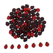 SEWACC 100-Pack Red Ladybug Sewing Buttons for Clothes, Decorative Plastic Craft Buttons for Projects