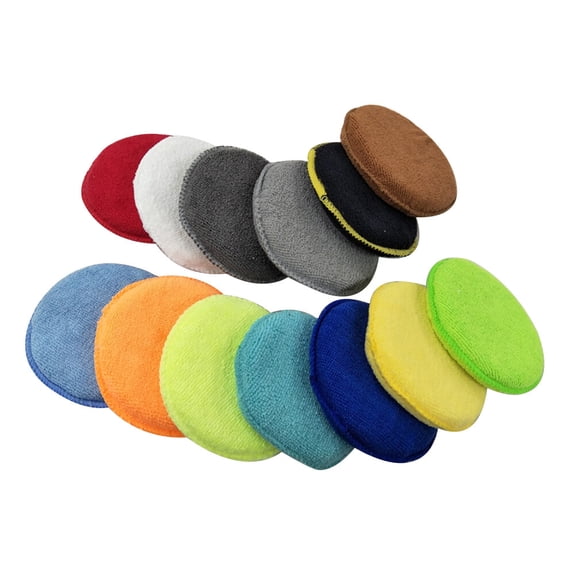SEWACC 10-Pack Car Polishing Sponge Pads Microfiber Wax Applicators Assorted Colors for Auto Detailing and Car Care