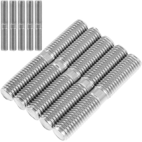 SEWACC 10Pcs Durable Stainless Steel Double End Bolts with Fine Rod Design for Car Use